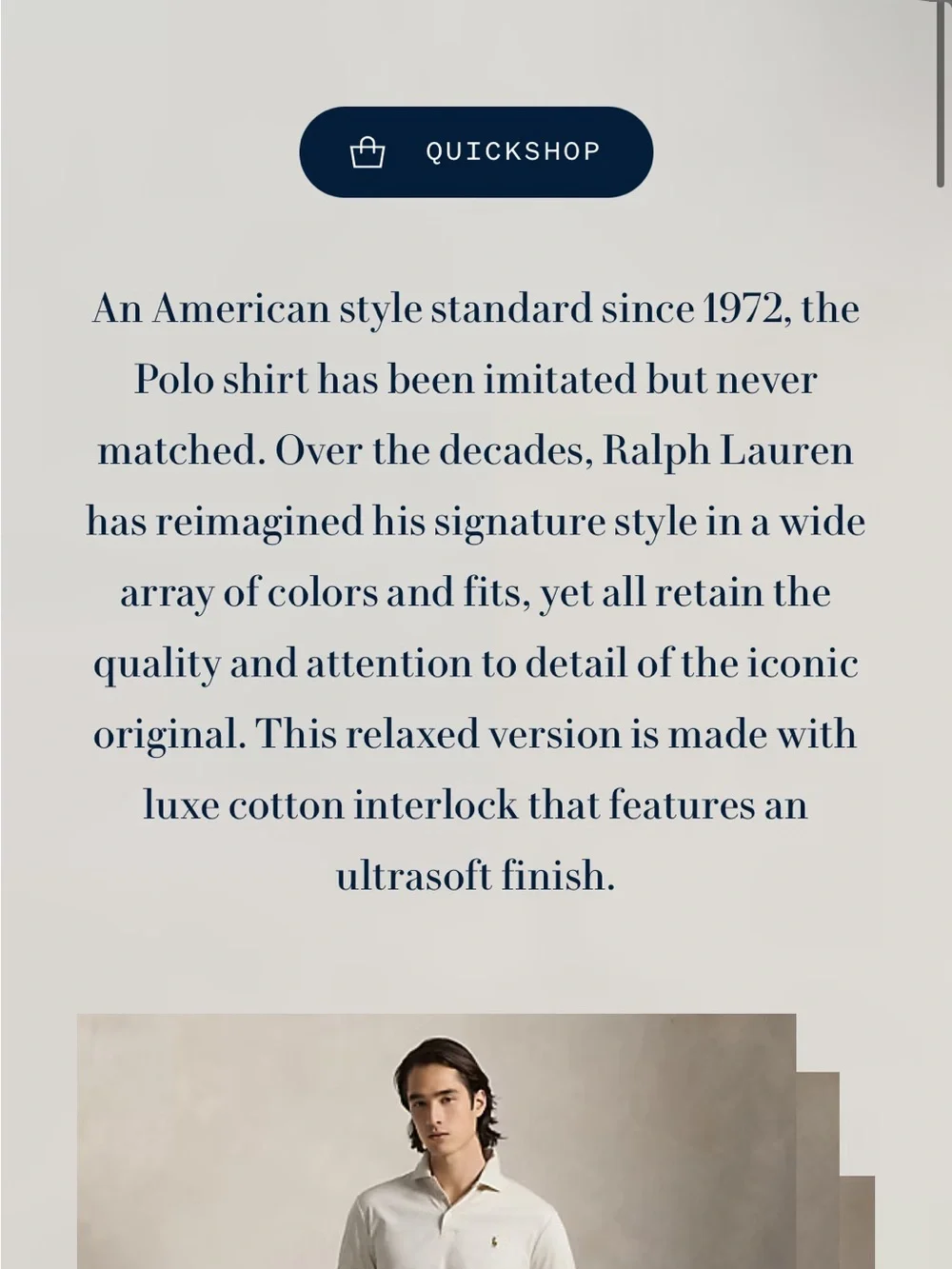 Ralph Lauren Cream Polo Shirt with Signature Pony
